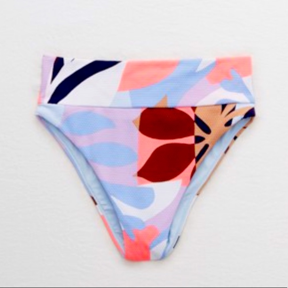 NWOT Aerie Pique High Cut Cheeky Bikini Bottom